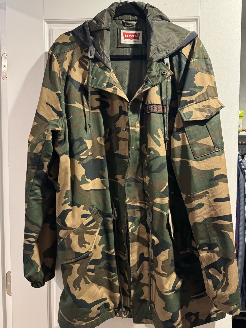 Levi's Men’s Camouflage Hooded Parka Jacket - Green/Brown